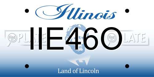 IIE46O Illinois License Plate