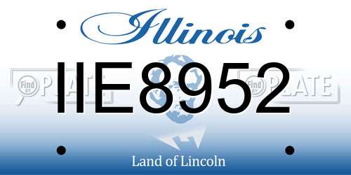 IIE8952 Illinois License Plate