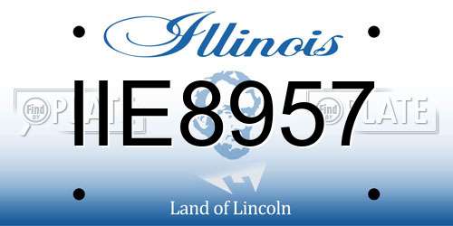 IIE8957 Illinois License Plate