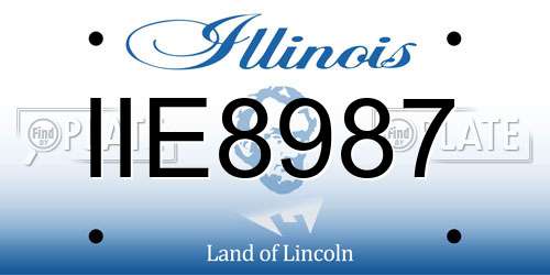 IIE8987 Illinois License Plate
