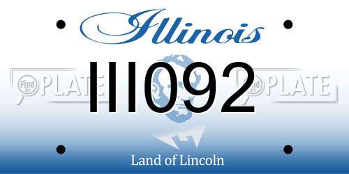 III092 Illinois License Plate
