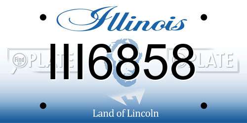 III6858 Illinois License Plate