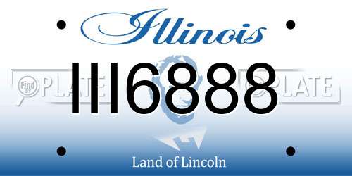 III6888 Illinois License Plate