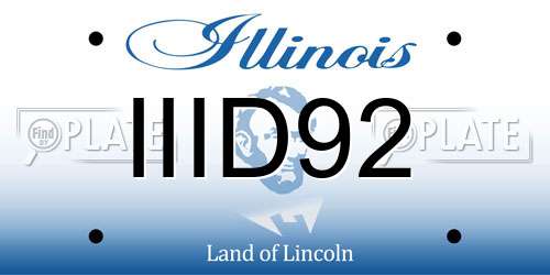 IIID92 Illinois License Plate