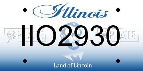 IIO2930 Illinois License Plate