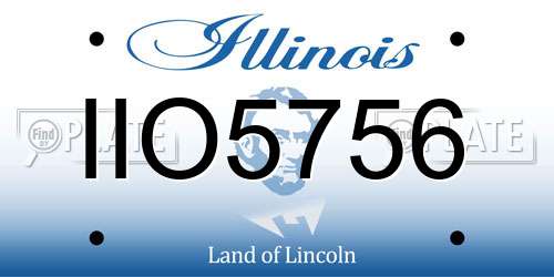 IIO5756 Illinois License Plate