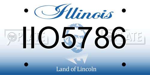 IIO5786 Illinois License Plate