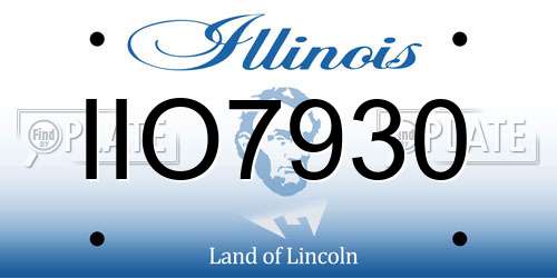 IIO7930 Illinois License Plate