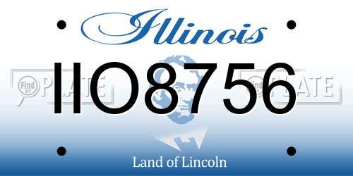 IIO8756 Illinois License Plate
