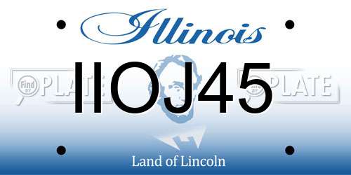 IIOJ45 Illinois License Plate