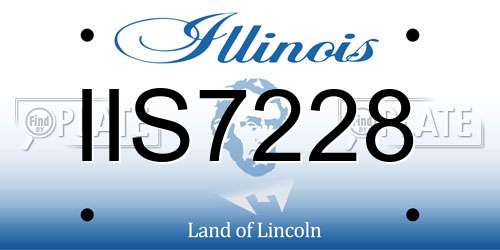 IIS7228 Illinois License Plate