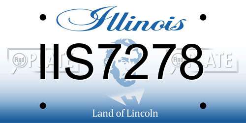 IIS7278 Illinois License Plate