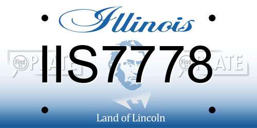 IIS7778 Illinois License Plate