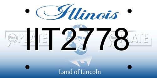 IIT2778 Illinois License Plate