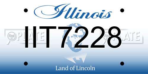 IIT7228 Illinois License Plate