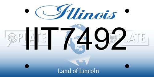 IIT7492 Illinois License Plate