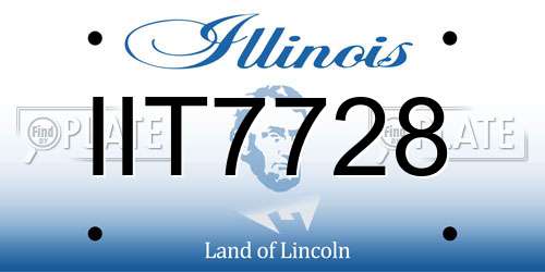 IIT7728 Illinois License Plate