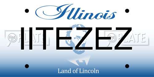 IITEZEZ Illinois License Plate