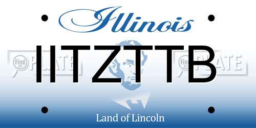 IITZTTB Illinois License Plate