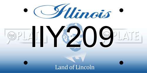 IIY209 Illinois License Plate