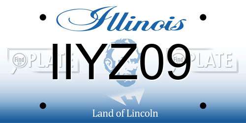 IIYZ09 Illinois License Plate