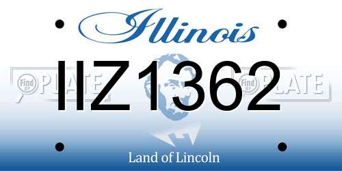 IIZ1362 Illinois License Plate