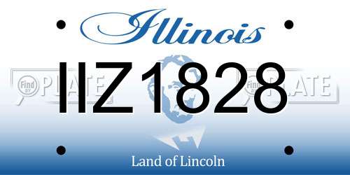 IIZ1828 Illinois License Plate