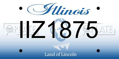 IIZ1875 Illinois License Plate