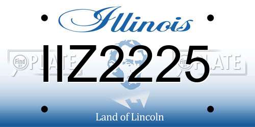 IIZ2225 Illinois License Plate