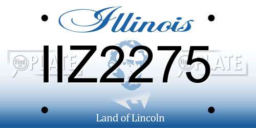 IIZ2275 Illinois License Plate