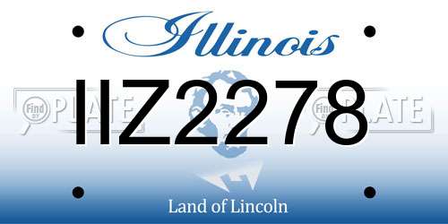 IIZ2278 Illinois License Plate