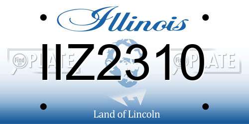 IIZ2310 Illinois License Plate
