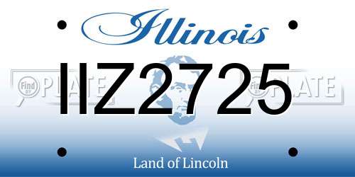 IIZ2725 Illinois License Plate