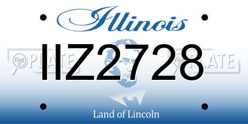 IIZ2728 Illinois License Plate