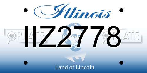 IIZ2778 Illinois License Plate