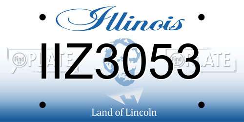 IIZ3053 Illinois License Plate