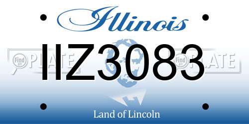 IIZ3083 Illinois License Plate