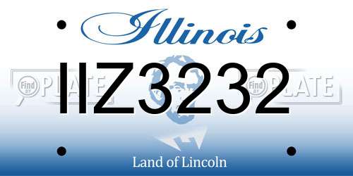IIZ3232 Illinois License Plate