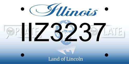 IIZ3237 Illinois License Plate