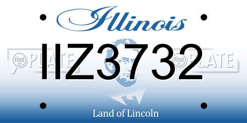 IIZ3732 Illinois License Plate