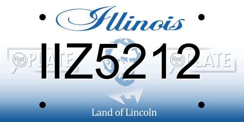 IIZ5212 Illinois License Plate