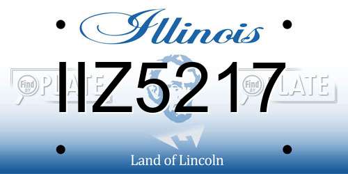 IIZ5217 Illinois License Plate