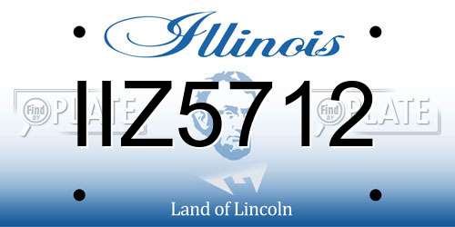 IIZ5712 Illinois License Plate