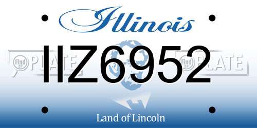 IIZ6952 Illinois License Plate