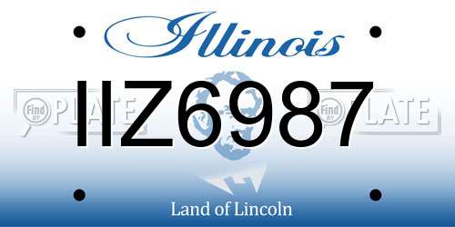 IIZ6987 Illinois License Plate