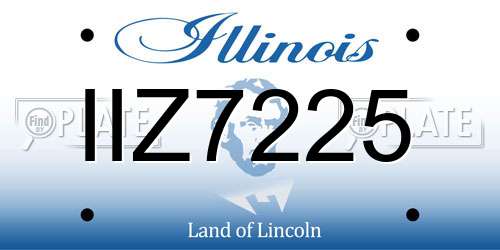 IIZ7225 Illinois License Plate