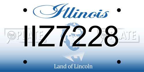 IIZ7228 Illinois License Plate