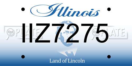 IIZ7275 Illinois License Plate
