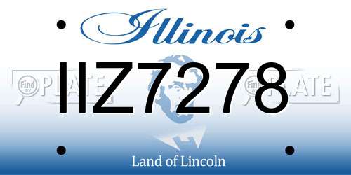 IIZ7278 Illinois License Plate