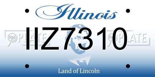 IIZ7310 Illinois License Plate